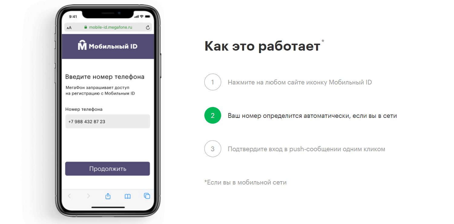 Как работает авторизация с "Мобильным ID" от МегаФон