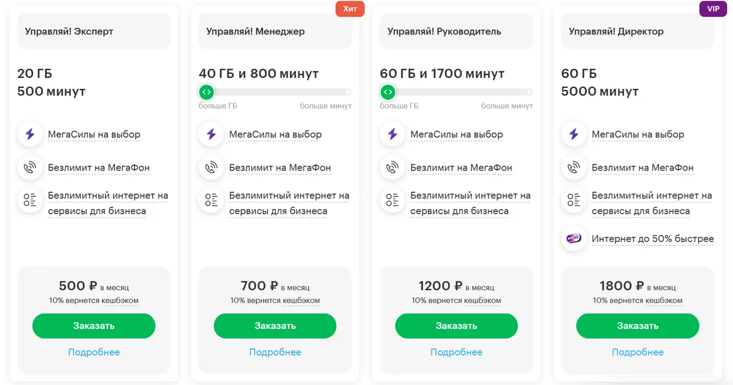 Корпоративные тарифы МегаФон для смартфонов