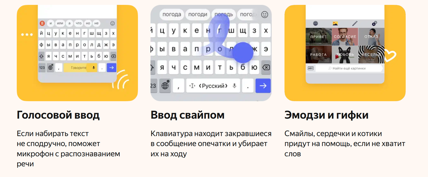 Функции Яндекс Клавиатуры<br>